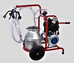 GOAT MILKING MACHINE-DOUBLE CLUSTERS-SINGLE ALUMINIUM BUCKET